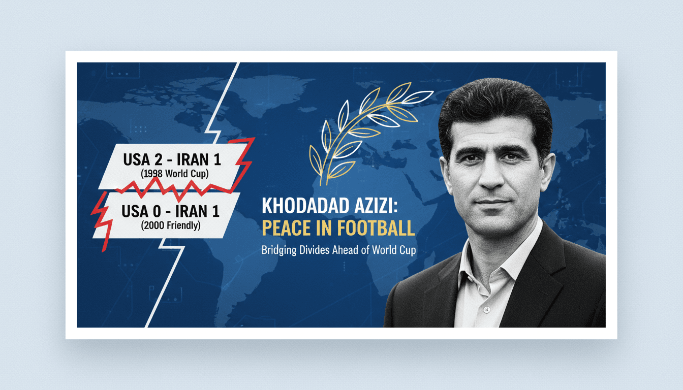 Khodadad Azizi speaking about peace in football ahead of the World Cup
