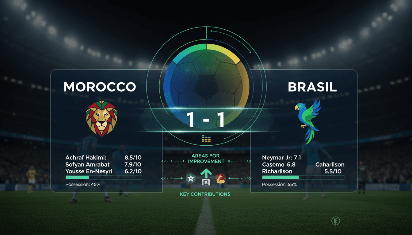 Morocco's national football team celebrating their draw against Brazil in the World Cup opener.