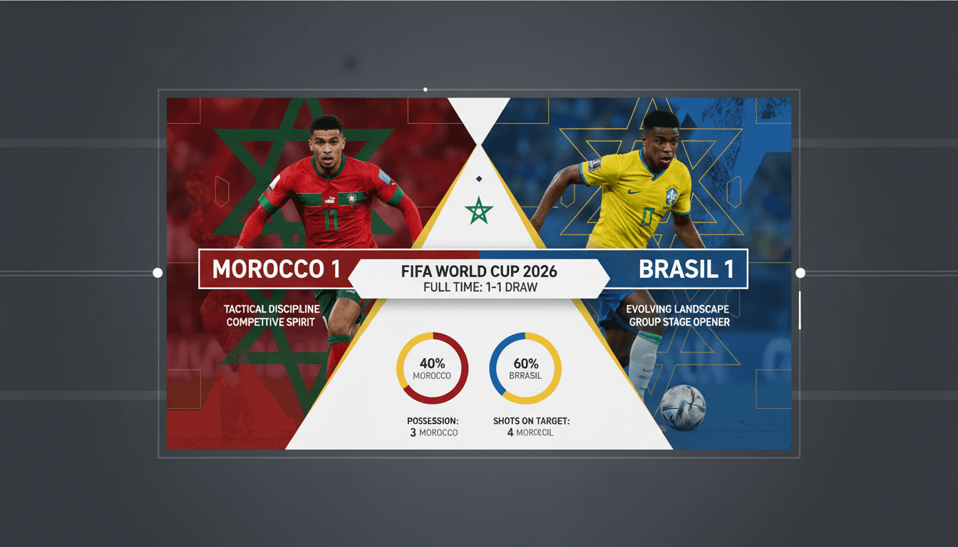 Morocco and Brazil players in action during their World Cup match