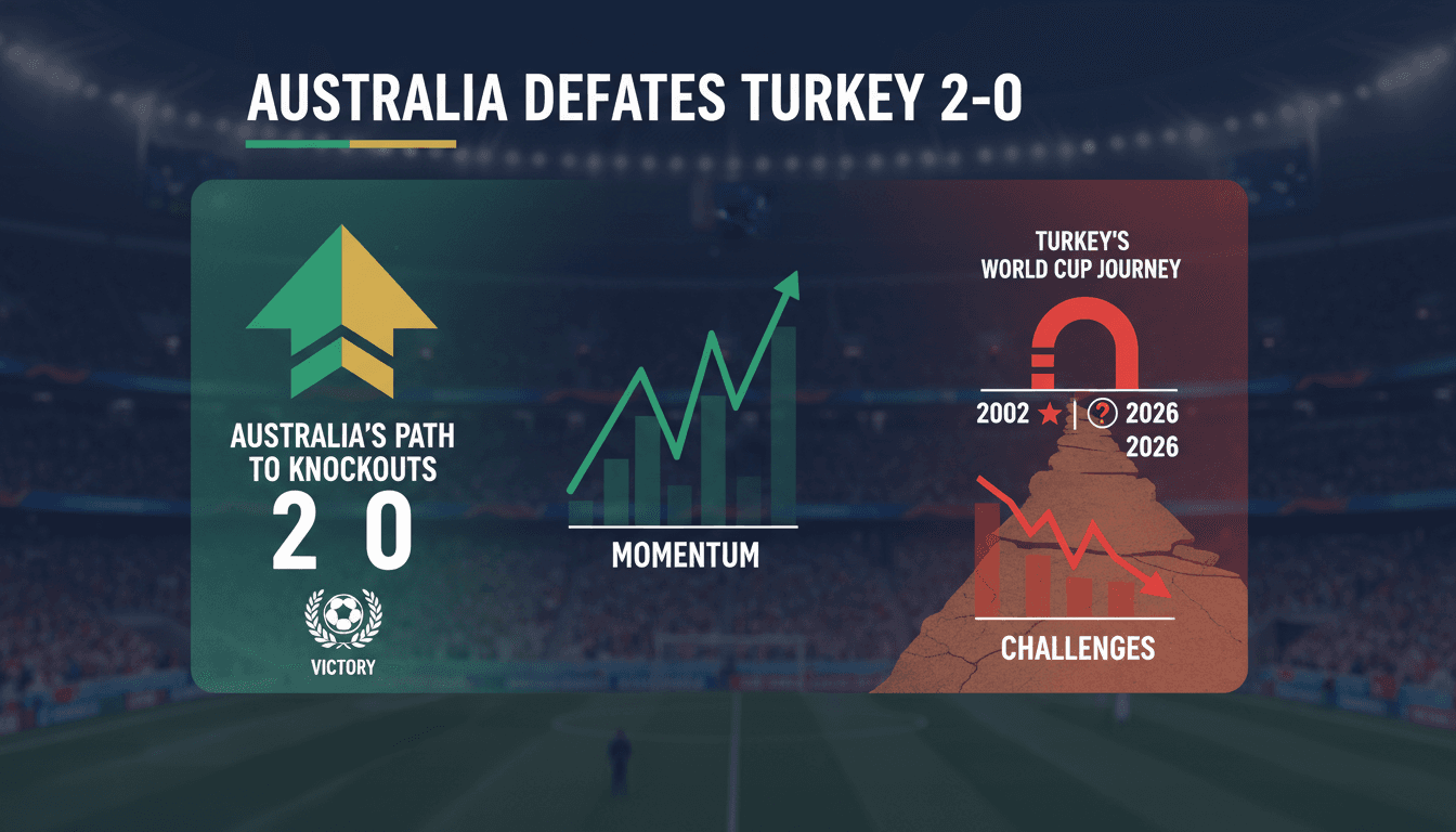 Australia celebrates their victory against Turkey in the World Cup opener.
