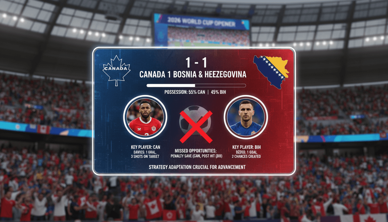Canada and Bosnia-Herzegovina draw 1-1 in 2026 World Cup opener