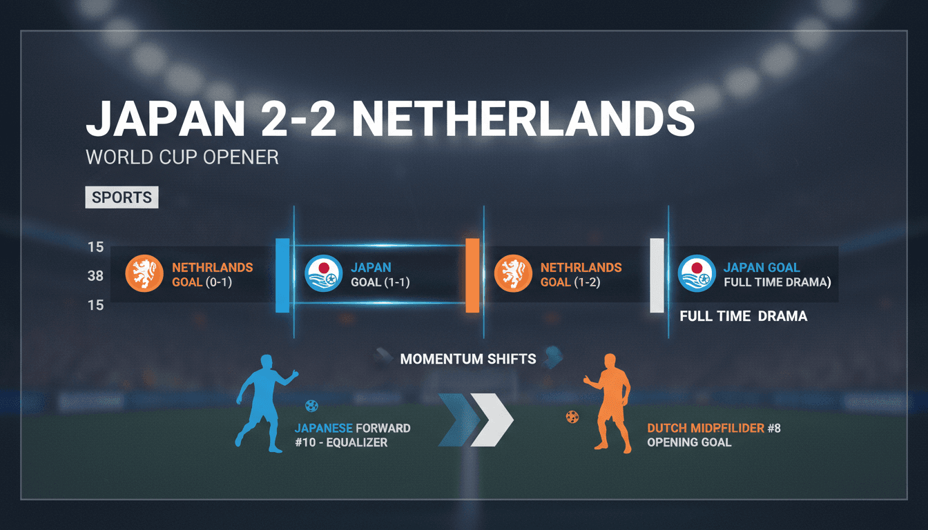 Japan and Netherlands players in action during the World Cup opener