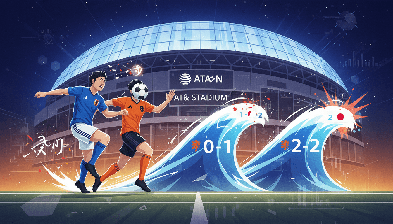 Japan's football team celebrating their comeback in the World Cup opener against the Netherlands.