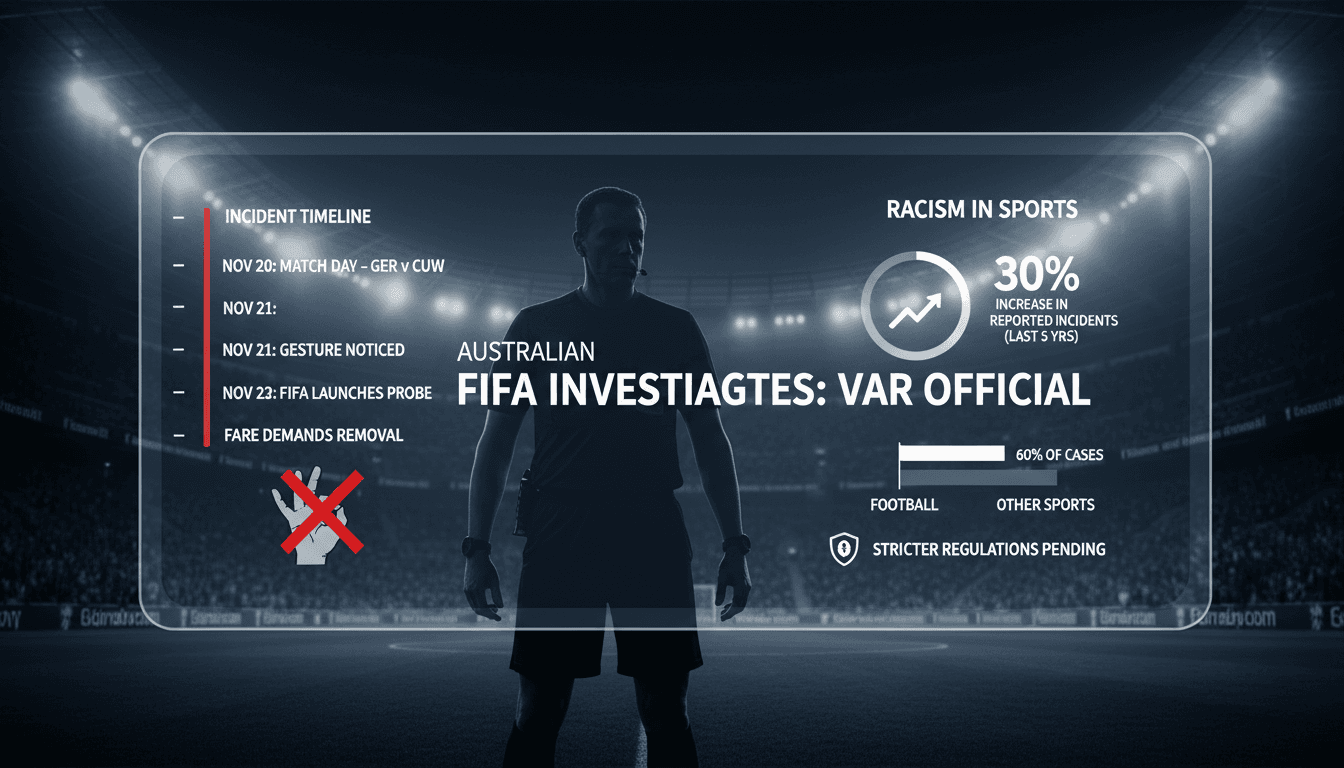 FIFA investigates VAR official for making a white supremacist gesture during World Cup match.
