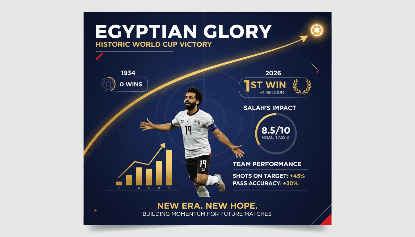 Egypt's national football team celebrates their historic World Cup victory over Belgium.
