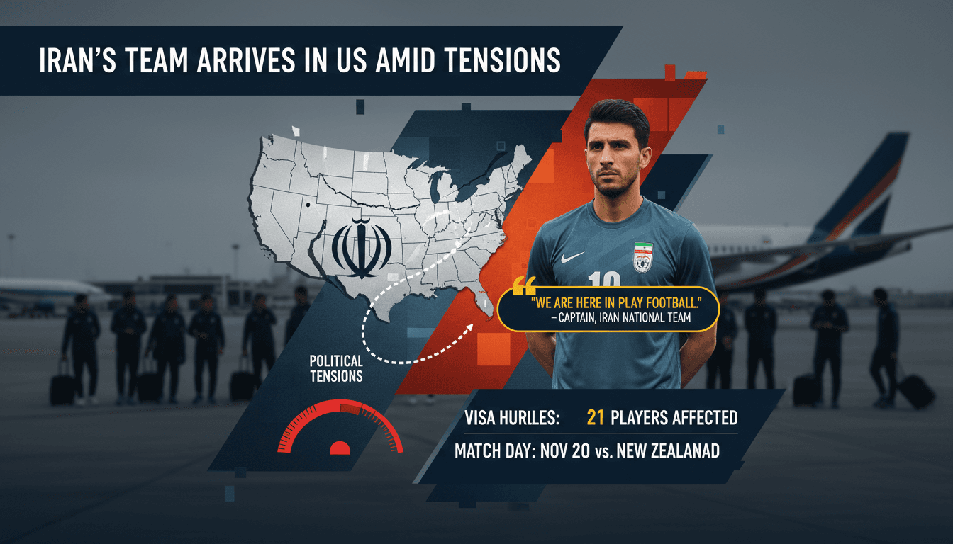 Iran's national football team arrives in Los Angeles for the World Cup.