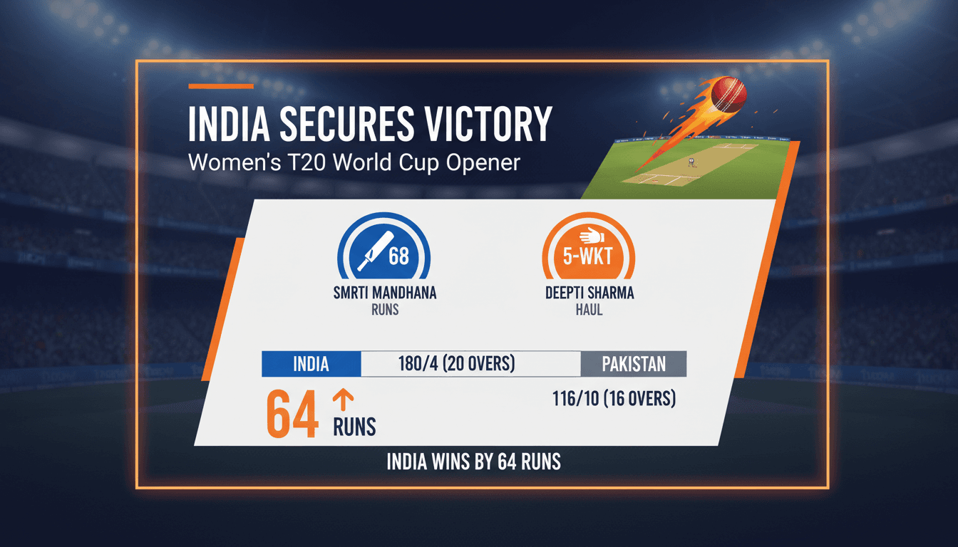 India secures 64-run victory over Pakistan in Women's T20 World Cup opener