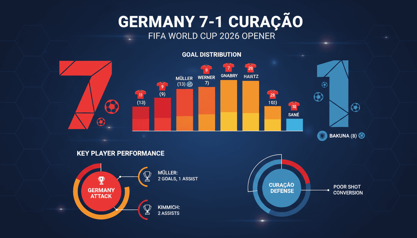 Germany celebrates a goal during their 7-1 victory over Curaçao in the World Cup 2026 opener.