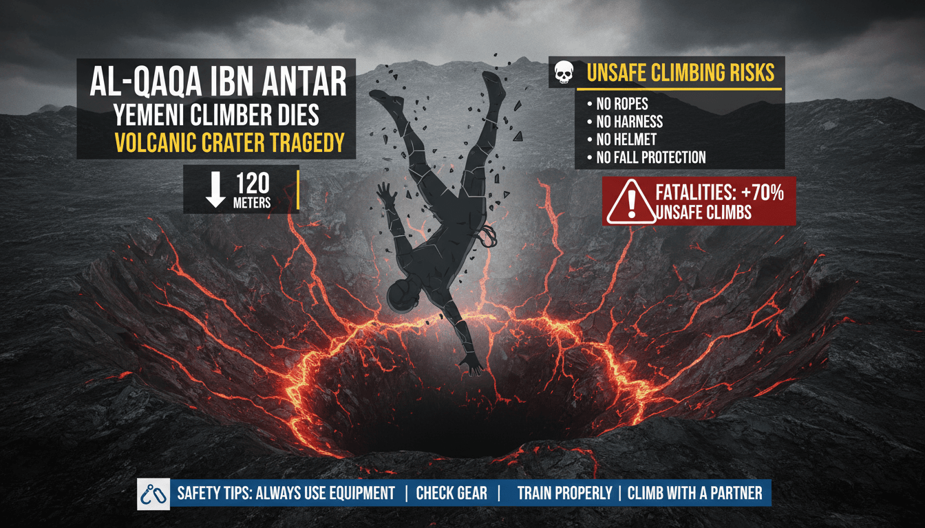 Yemeni climber Al-Qaqa Ibn Antar dies in volcanic crater accident