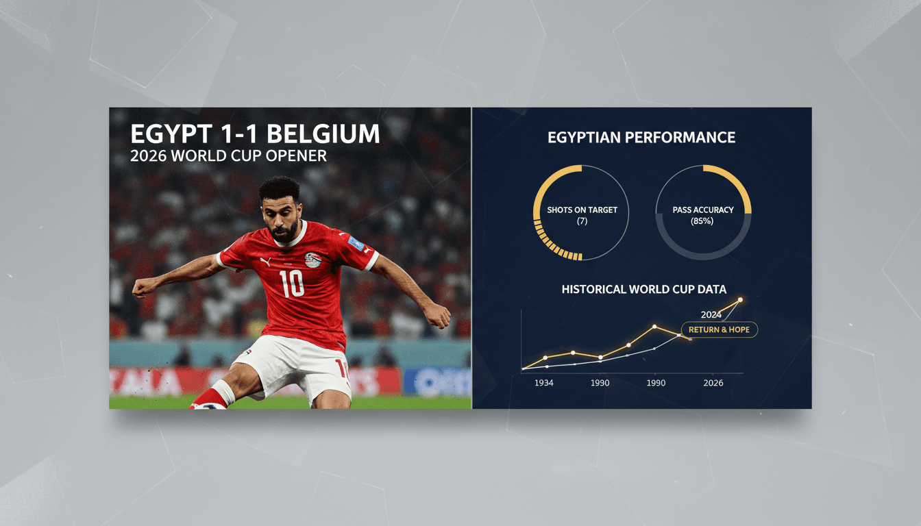Egypt's national football team celebrating their draw against Belgium in the 2026 World Cup.
