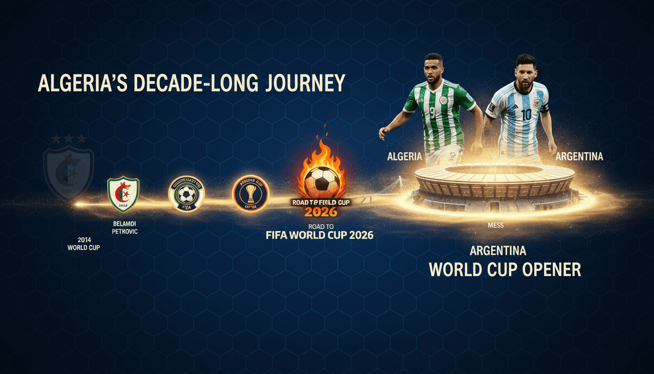 Algeria's national football team preparing for their World Cup match against Argentina.