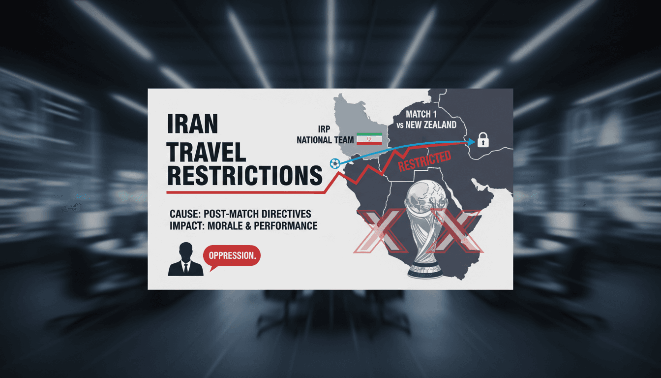 Iranian national football team during a press conference discussing travel restrictions