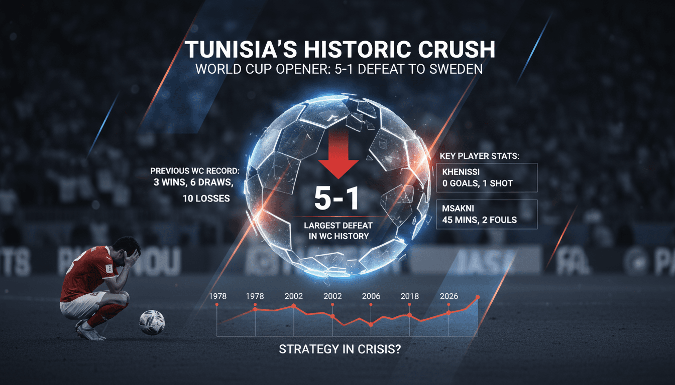 Tunisia suffers historic 5-1 defeat to Sweden in World Cup opener