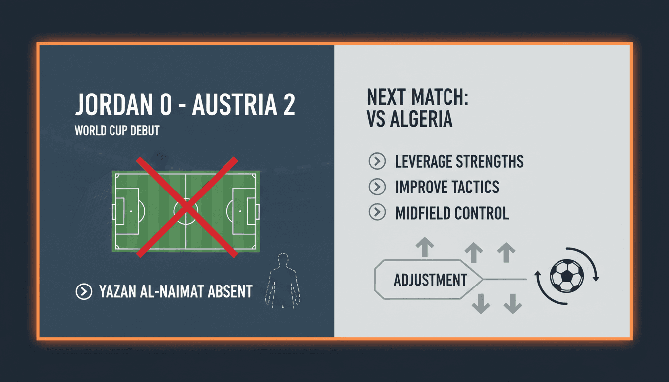 Jordan national football team in their first World Cup match against Austria.