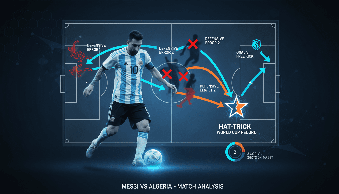 Lionel Messi celebrating his hat-trick during the World Cup opener against Algeria.