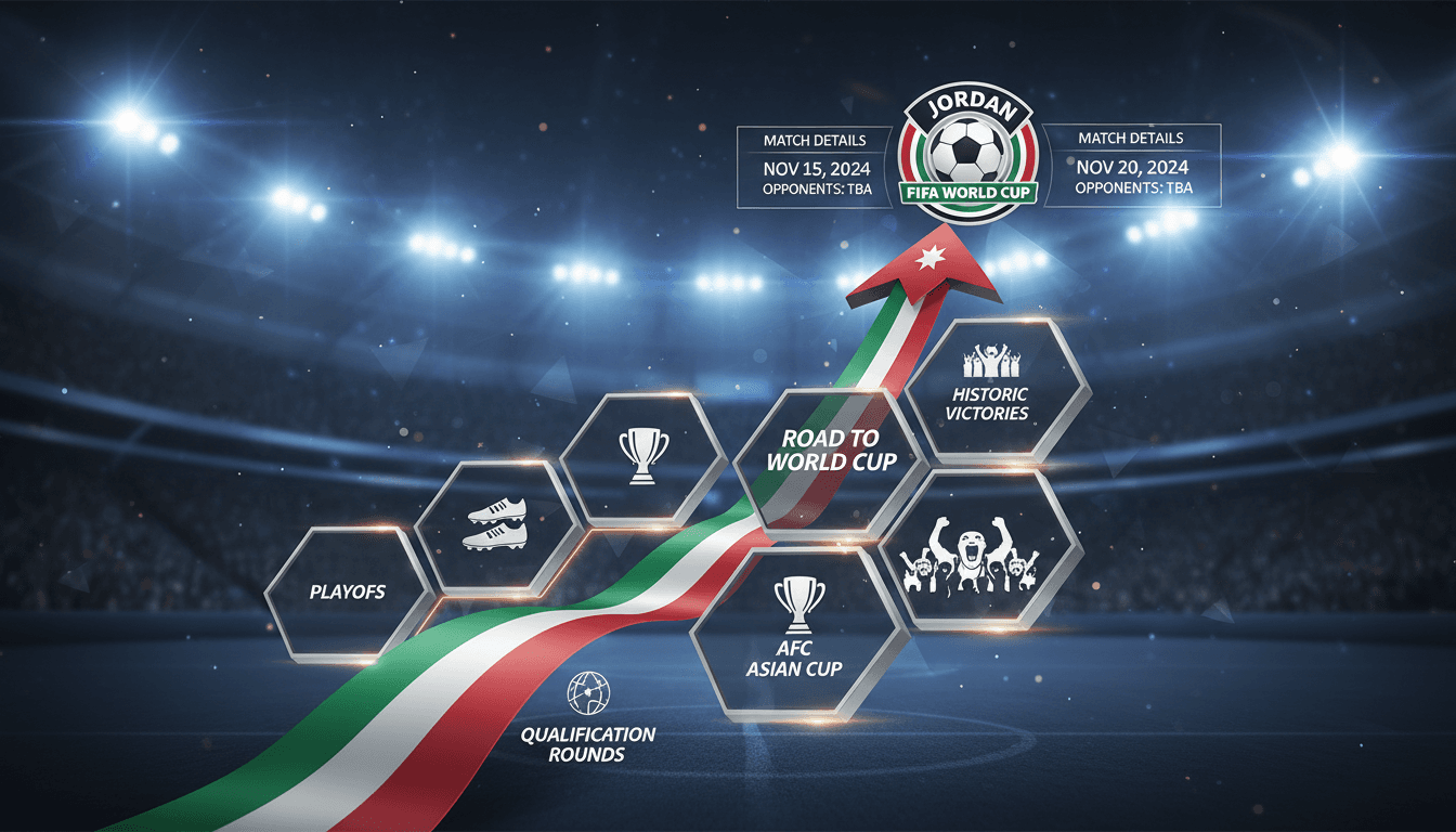 Jordan's national football team celebrating their World Cup qualification.
