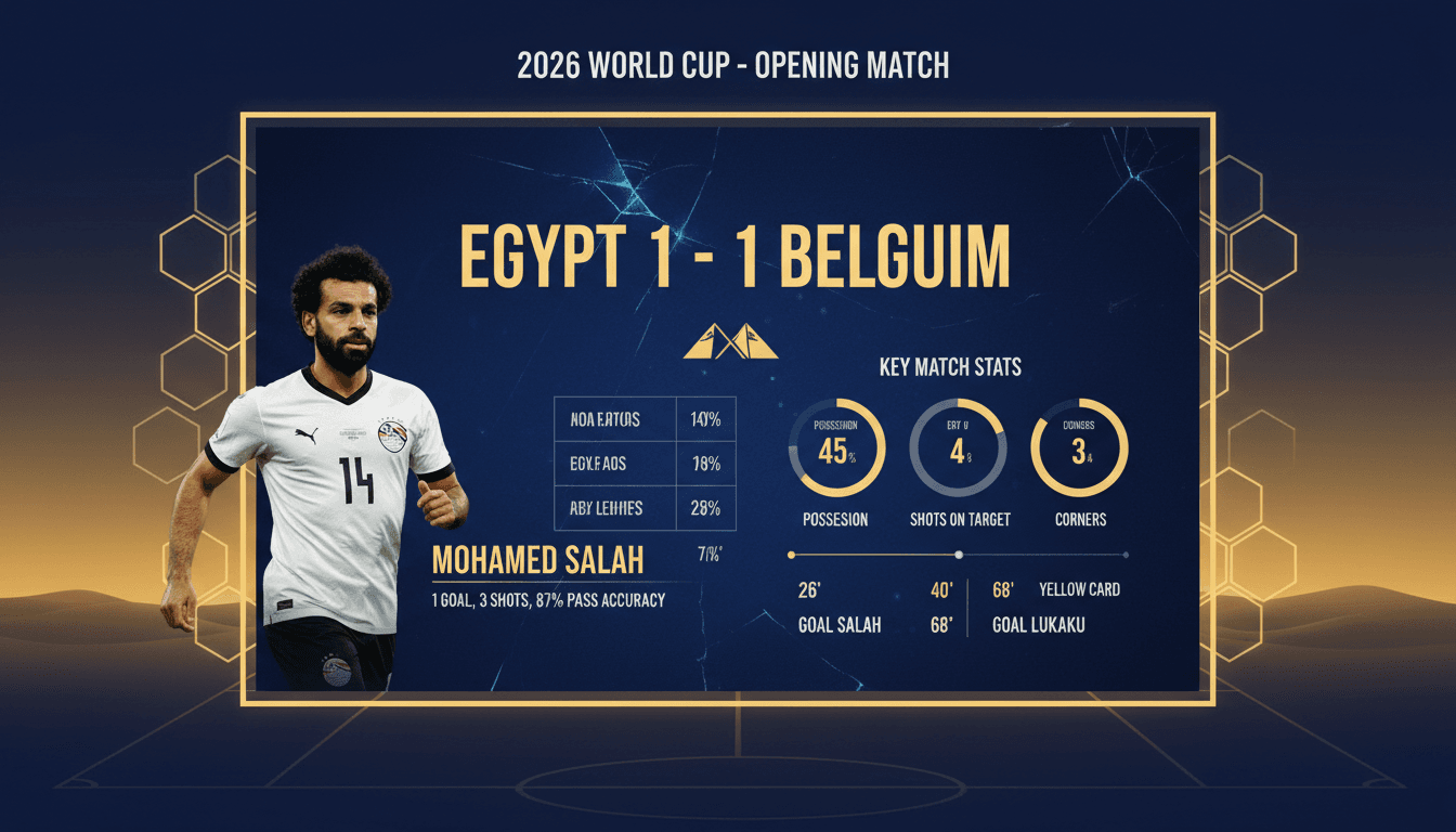 Egypt draws with Belgium in opening match of 2026 World Cup