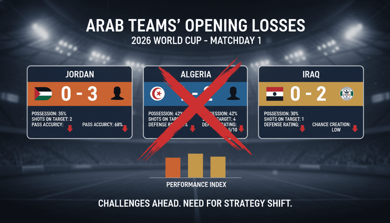 Arab teams in action during the 2026 World Cup matches.