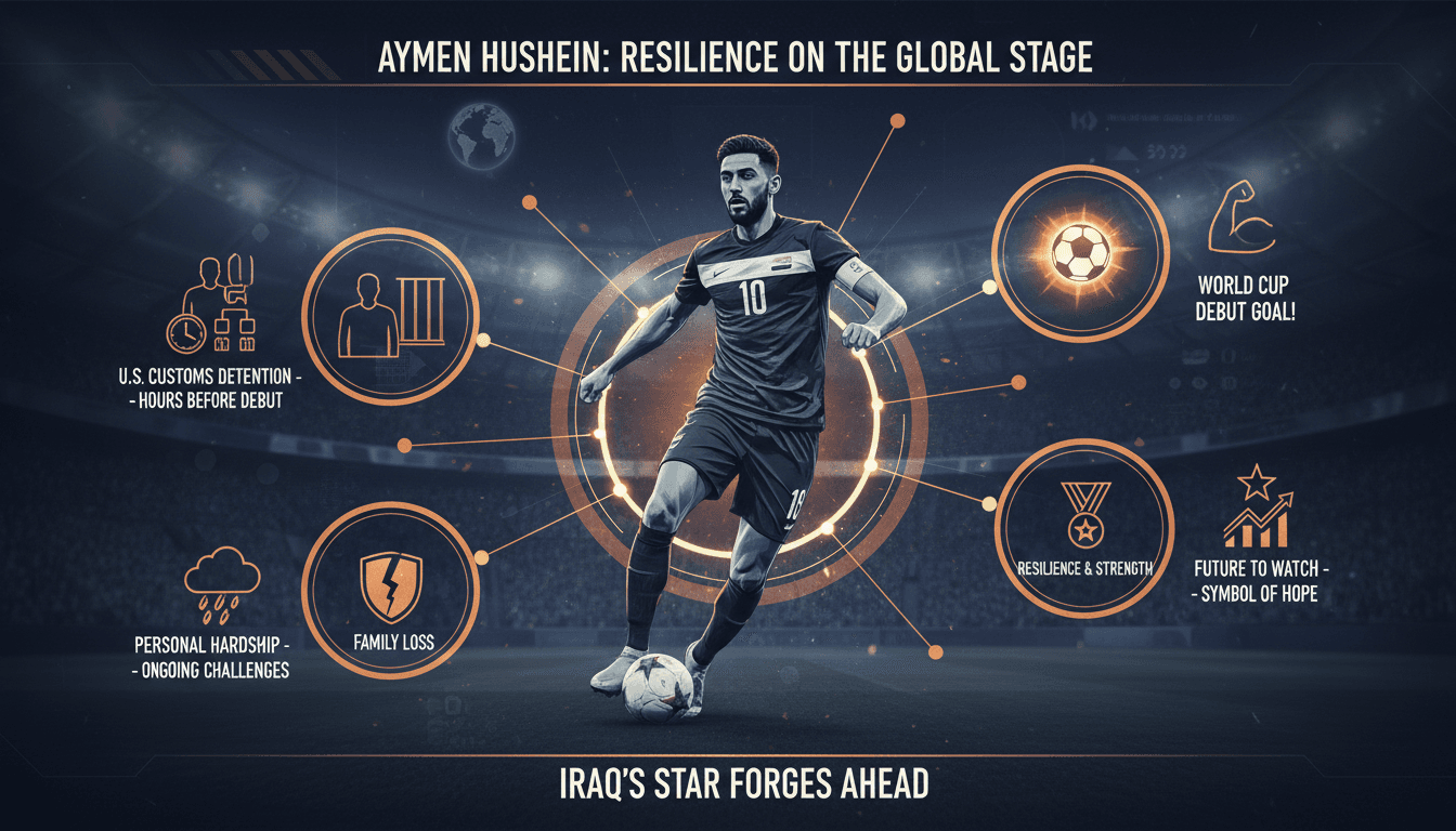 Aymen Hussein celebrating his goal during the World Cup match.