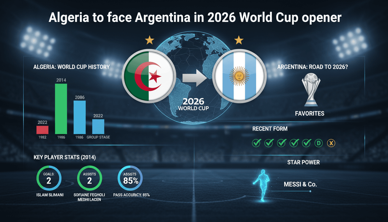 Algeria to face Argentina in 2026 World Cup opener