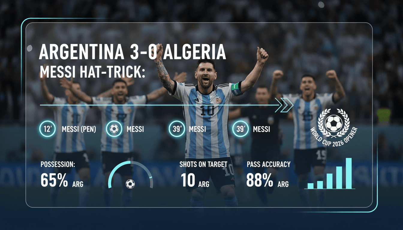 Lionel Messi celebrating his hat-trick during the World Cup match against Algeria.