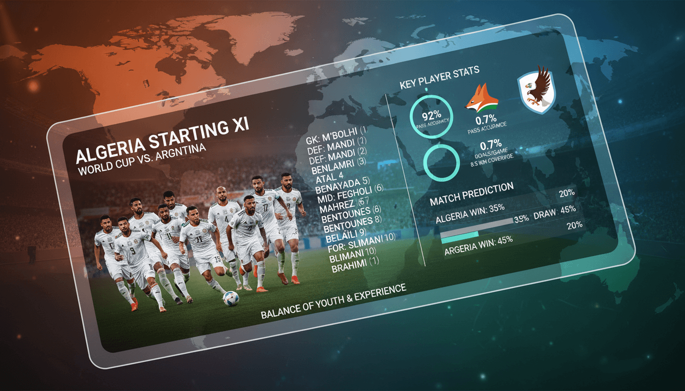 Algeria announces starting lineup for World Cup match against Argentina