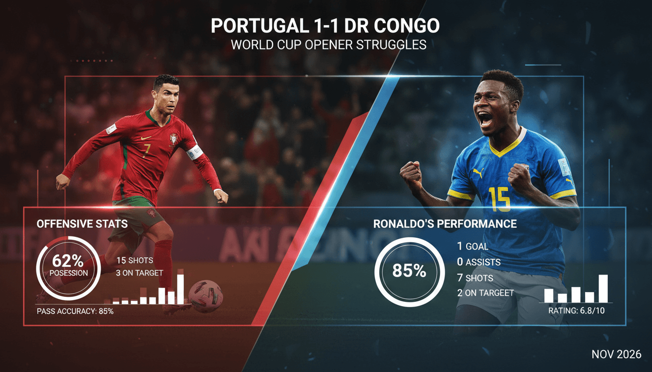 Cristiano Ronaldo during Portugal's World Cup match against the Democratic Republic of Congo.