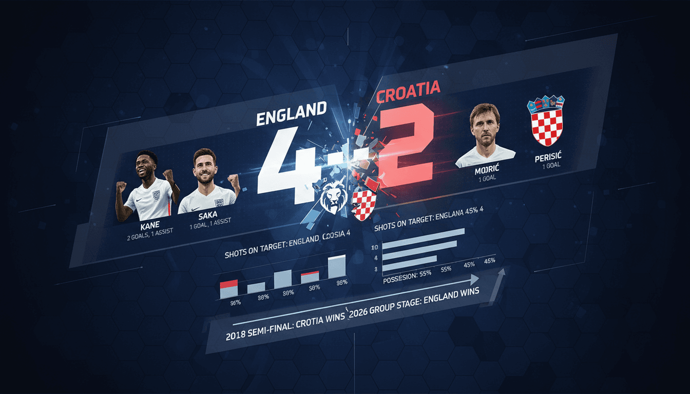 England defeats Croatia 4-2 in opening match of 2026 FIFA World Cup