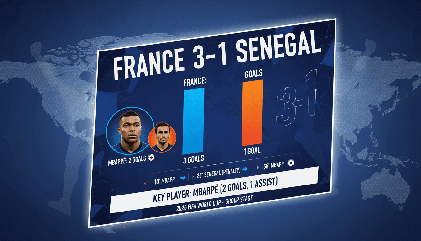 France wins opening match against Senegal in 2026 FIFA World Cup