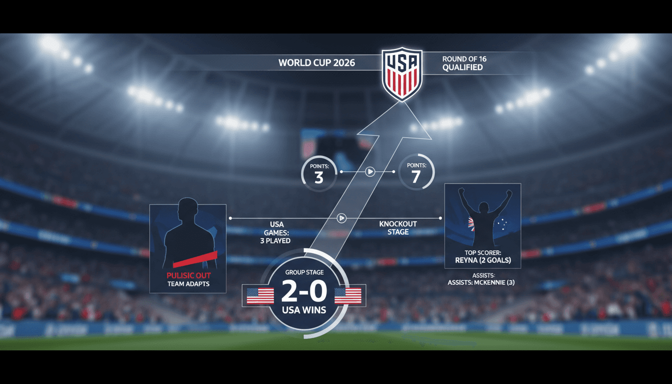USA soccer team celebrating their victory over Australia in the World Cup 2026