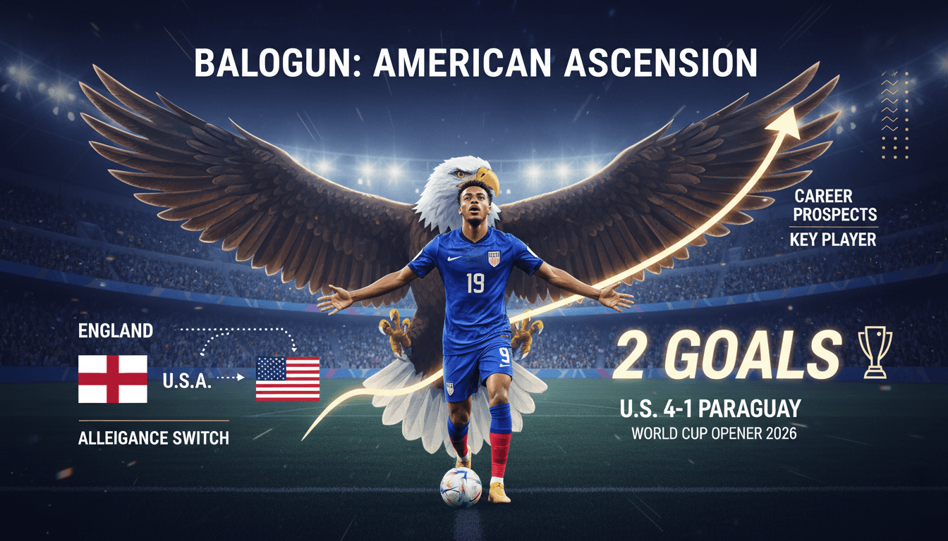 Folarin Balogun celebrating his goals during the World Cup match against Paraguay.