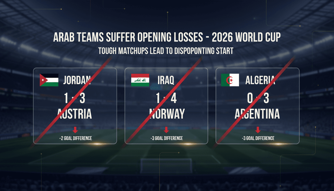 Arab Teams Suffer Openings Losses in 2026 World Cup