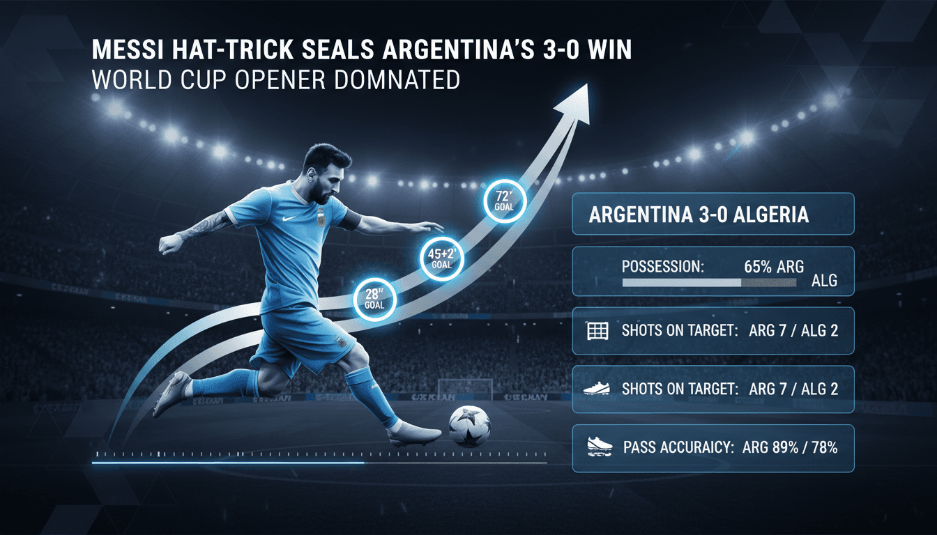 Argentina defeats Algeria 3-0 in World Cup opener with Messi's hat-trick