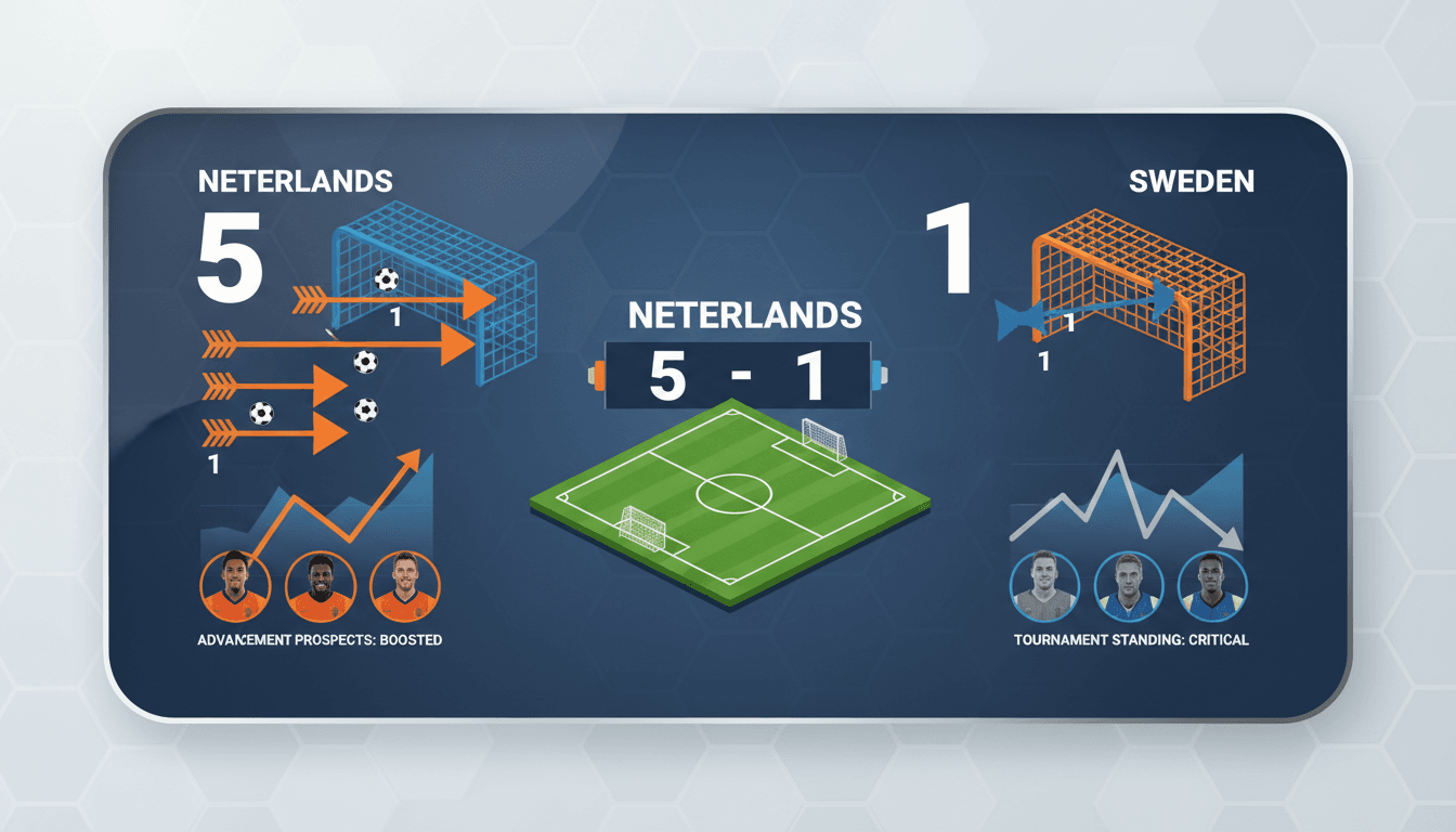 Netherlands players celebrating after scoring against Sweden in World Cup match