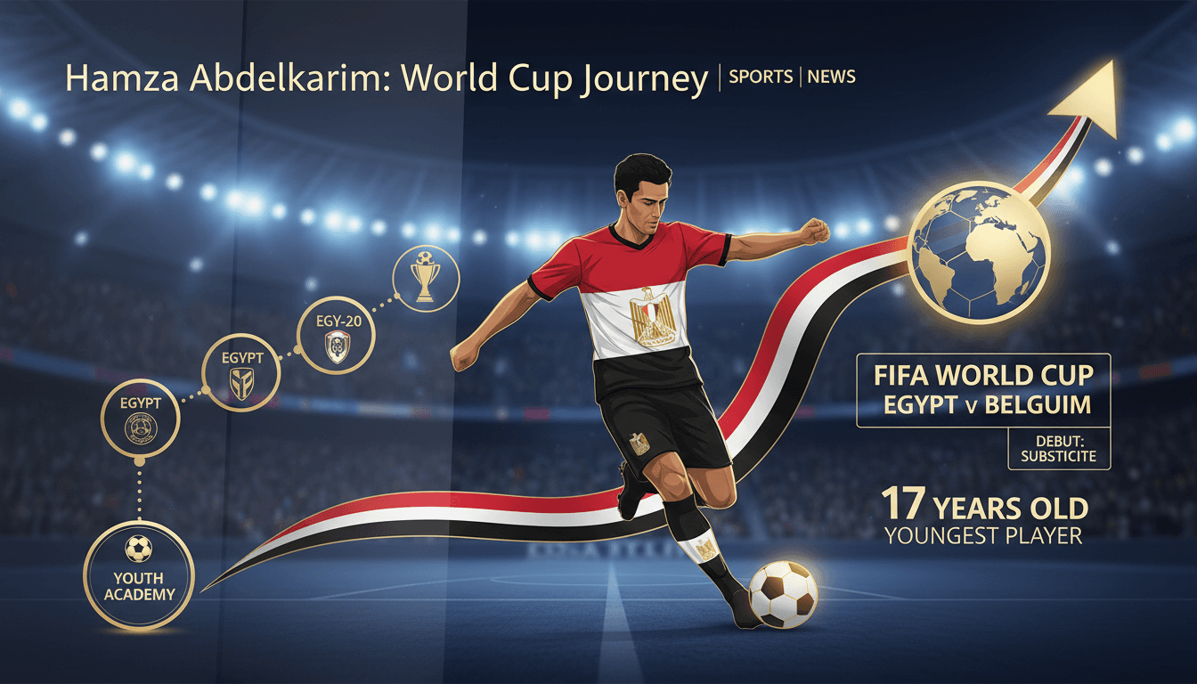 Hamza Abdelkarim during his World Cup debut for Egypt against Belgium.