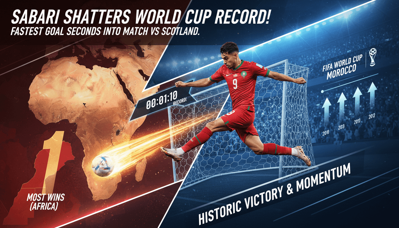 Ismail Sabari scores fastest goal in World Cup history for Morocco against Scotland