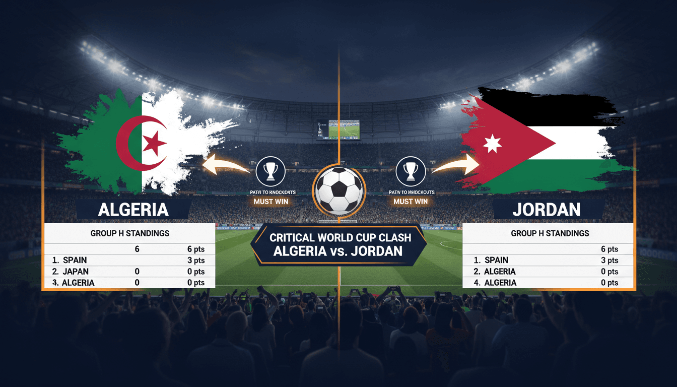 Algeria and Jordan players preparing for a critical World Cup match
