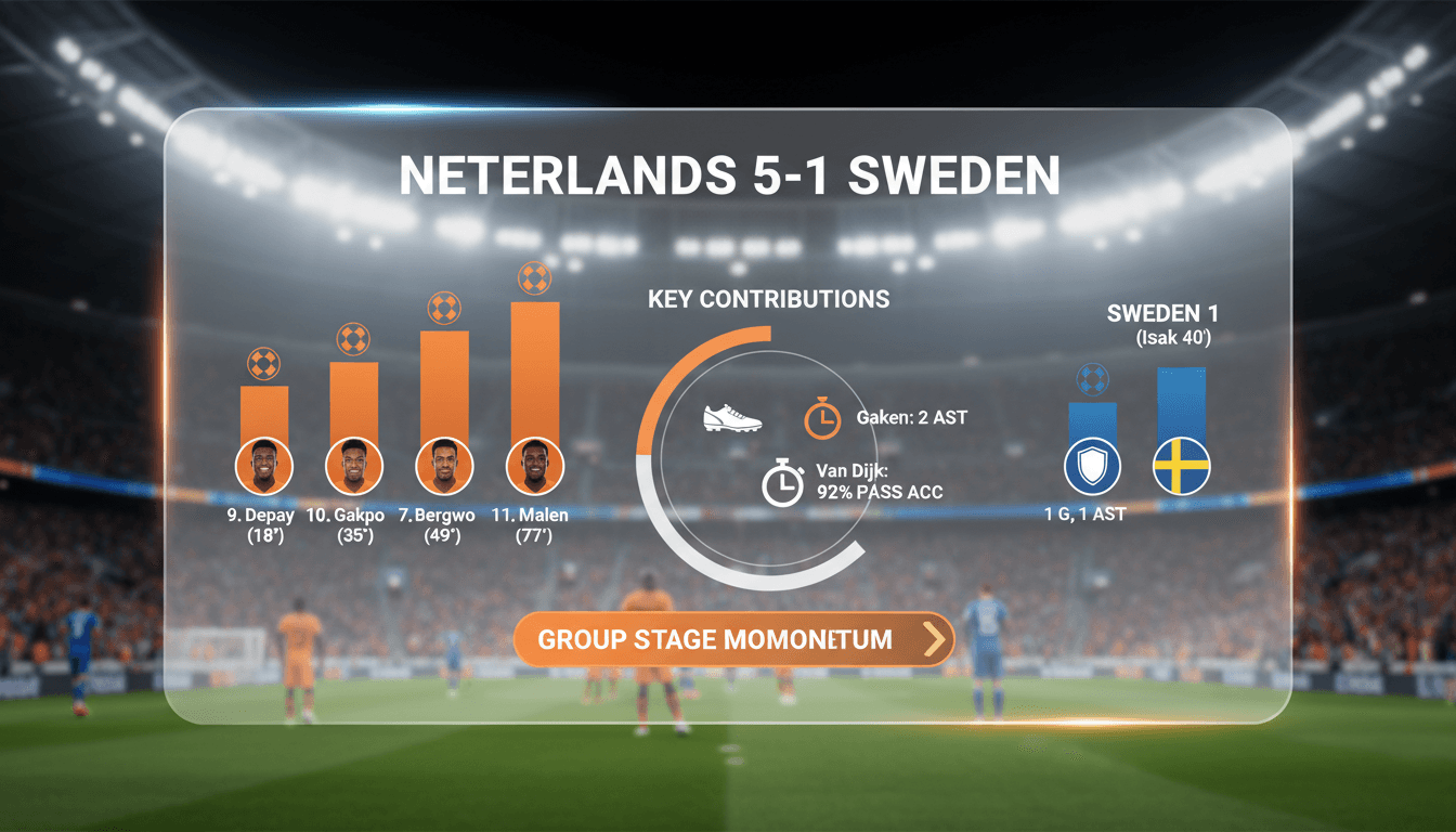 Netherlands secures dominant 5-1 victory over Sweden in World Cup group stage