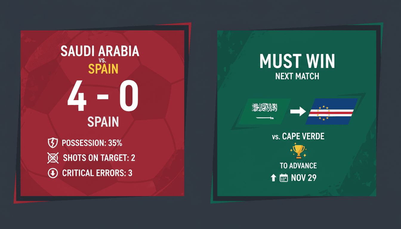 Saudi Arabia suffers heavy defeat to Spain in World Cup match