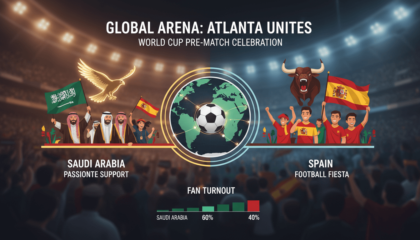 Saudi and Spanish Fans Celebrate Ahead of World Cup Match in Atlanta