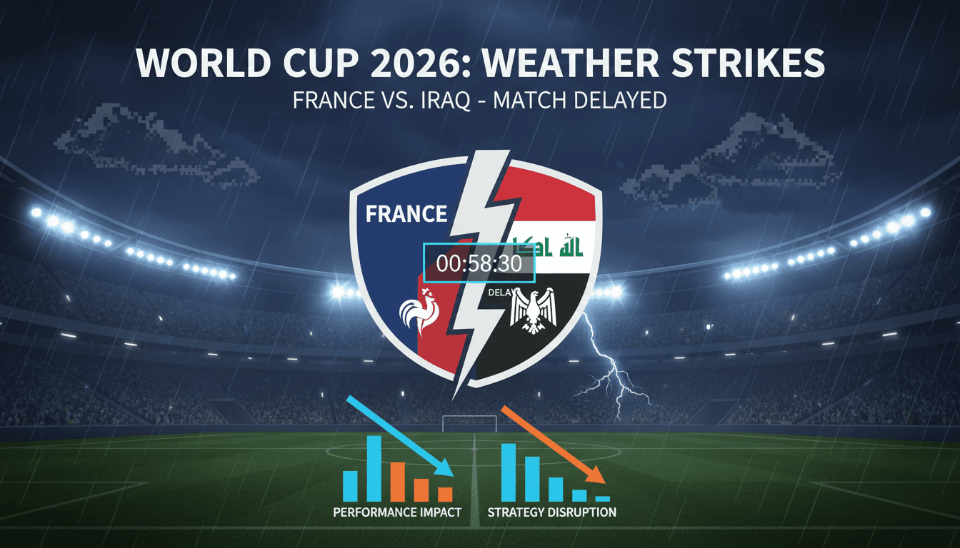 France vs Iraq match during World Cup 2026 interrupted by thunderstorm