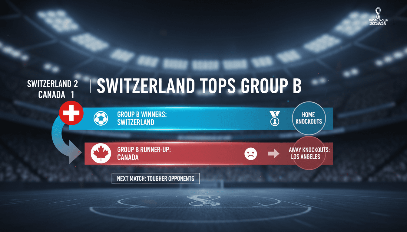 Switzerland celebrates their victory over Canada in World Cup 2026 match.