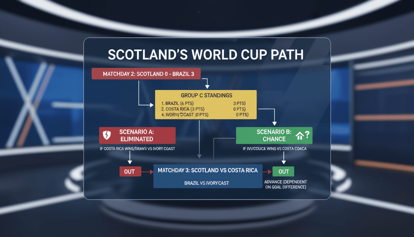 Scotland's national football team during their World Cup match against Brazil.
