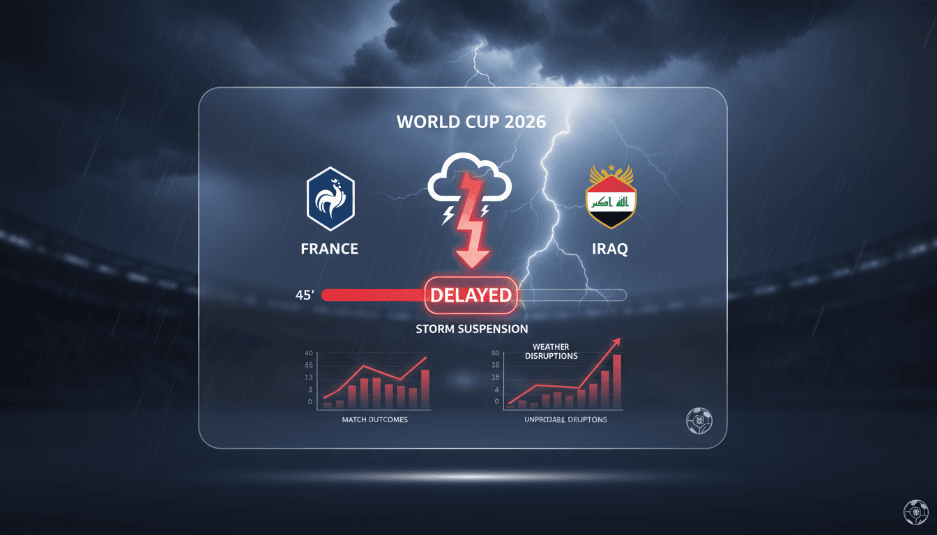 World Cup 2026 match between France and Iraq delayed by thunderstorm