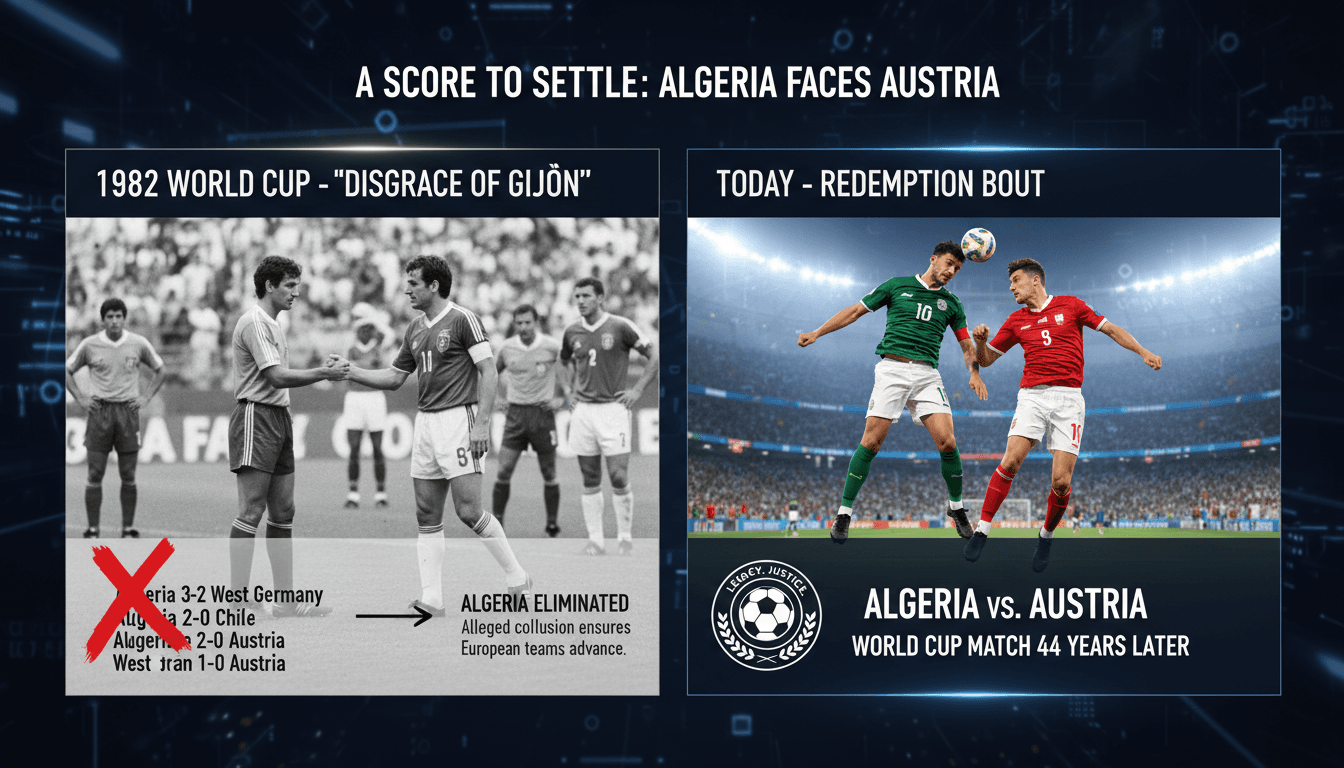 Algeria and Austria football teams preparing for their World Cup match