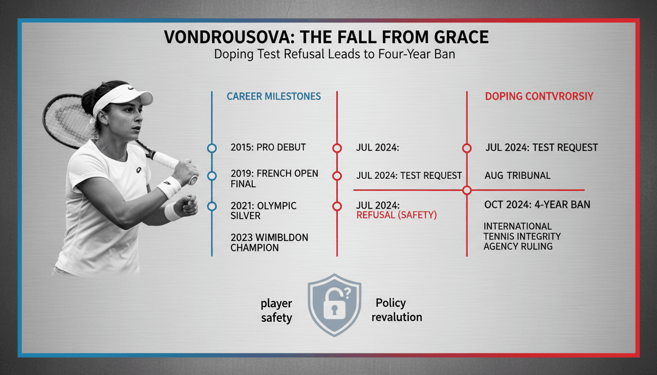 Marketa Vondrousova banned from tennis for four years over doping test refusal