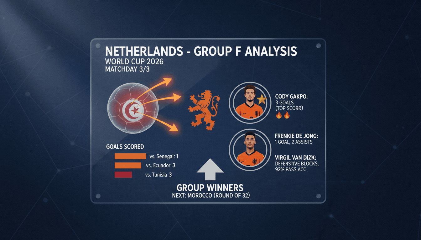 Netherlands team celebrating their victory over Tunisia in World Cup 2026.
