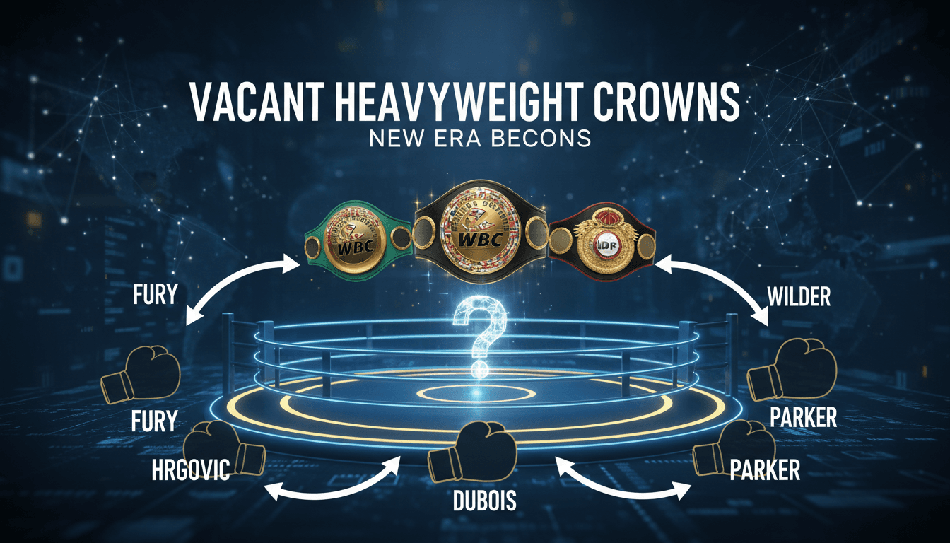Oleksandr Usyk in the boxing ring, announcing his decision to vacate titles.