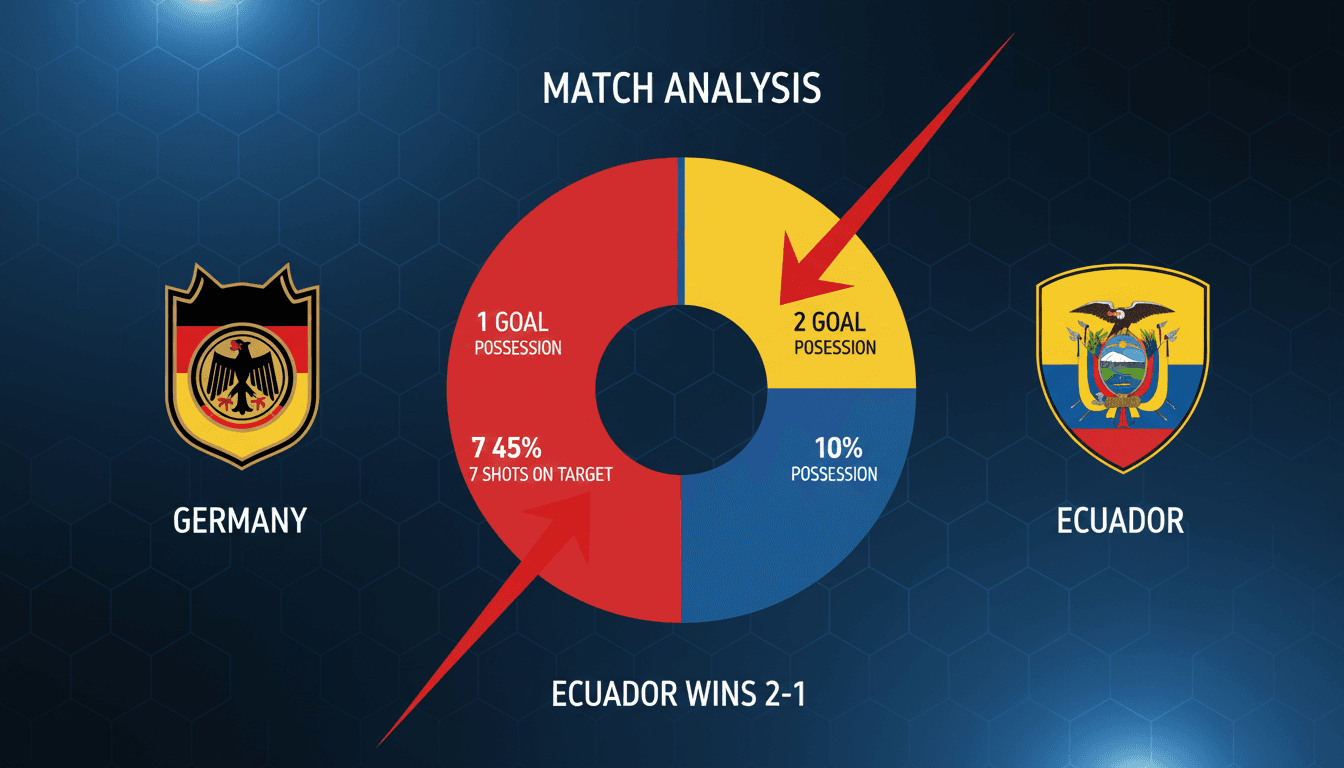 Germany's national football team in action during the match against Ecuador.