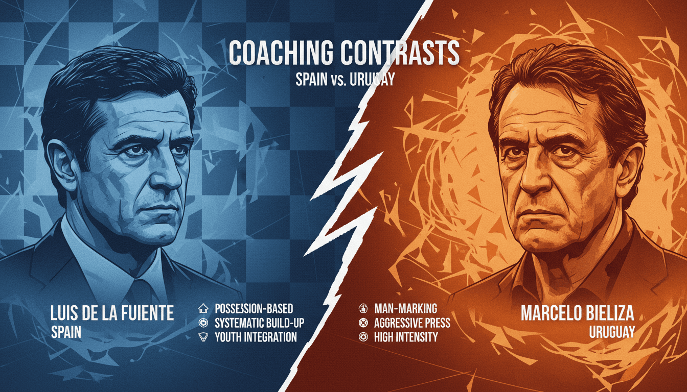 Spain and Uruguay prepare for pivotal World Cup clash amid coaching contrasts
